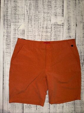 Orange Cotton Chino Shorts for Men